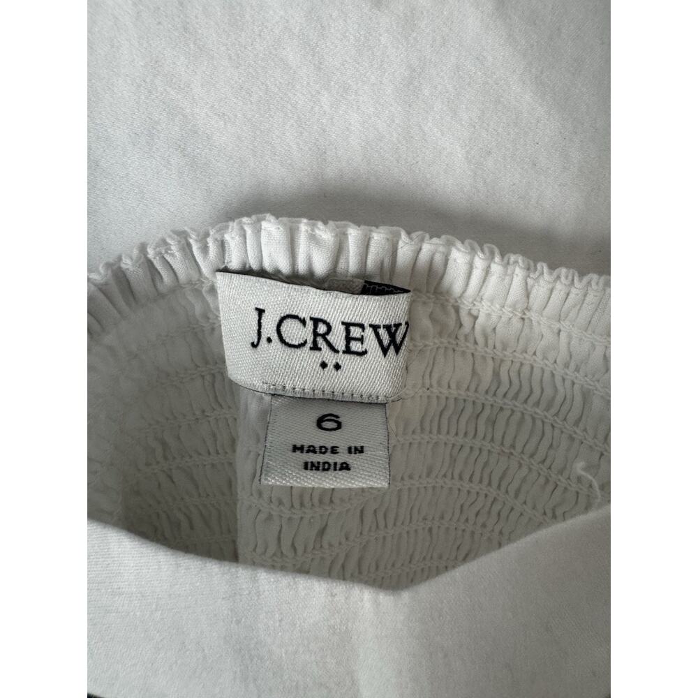 J Crew Corset Midi Dress Women’s 6 White Cotton Contrast Trim Spaghetti Straps - Picture 6 of 8